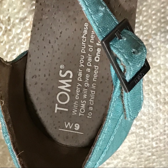 Aqua Shimmery Wedge Sandals - Picture 6 of 6